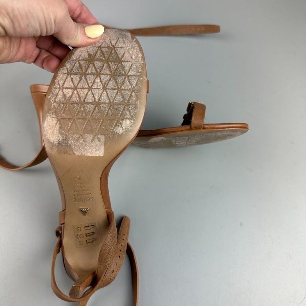 Schutz Aurora Mid Sandal in Brown - Picture 6 of 7